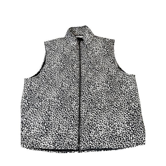 Michelle Mae Cheetah/Leopard Charlie Quilt Puffer Vest Full Zip Pockets SZ 4XL - Picture 2 of 8